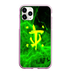 Чехол iPhone 11 Pro матовый Doom storm green, цвет: 3D-розовый