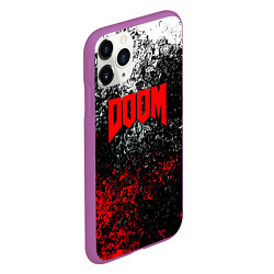 Чехол iPhone 11 Pro матовый Doom брызги красок, цвет: 3D-фиолетовый — фото 2