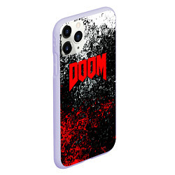 Чехол iPhone 11 Pro матовый Doom брызги красок, цвет: 3D-светло-сиреневый — фото 2