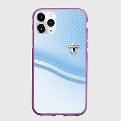 Чехол iPhone 11 Pro матовый Tesla абстракция, цвет: 3D-фиолетовый