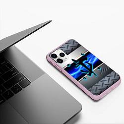 Чехол iPhone 11 Pro матовый Doom metal, цвет: 3D-розовый — фото 2