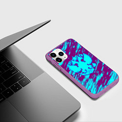 Чехол iPhone 11 Pro матовый Герб РФ холодные краски, цвет: 3D-фиолетовый — фото 2