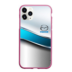 Чехол iPhone 11 Pro матовый Mazda geometry auto, цвет: 3D-малиновый