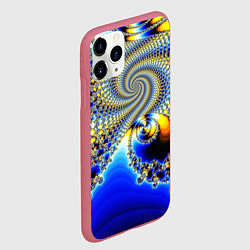 Чехол iPhone 11 Pro матовый Фрактальный психоделики узор, цвет: 3D-малиновый — фото 2