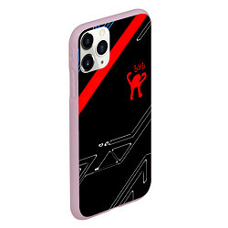 Чехол iPhone 11 Pro матовый Ъуъ Съука sport geometry, цвет: 3D-розовый — фото 2