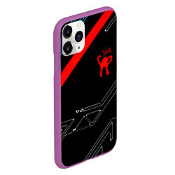 Чехол iPhone 11 Pro матовый Ъуъ Съука sport geometry, цвет: 3D-фиолетовый — фото 2