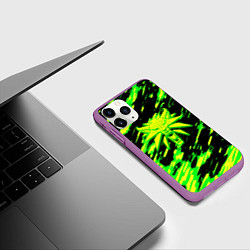 Чехол iPhone 11 Pro матовый Ведьмак кислотный волк, цвет: 3D-фиолетовый — фото 2