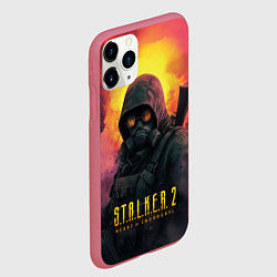 Чехол iPhone 11 Pro матовый Stalker 2 радиоактивный дым, цвет: 3D-малиновый — фото 2