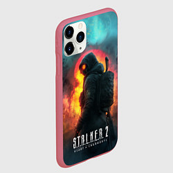 Чехол iPhone 11 Pro матовый Stalker 2 радиоактивный дым, цвет: 3D-малиновый — фото 2