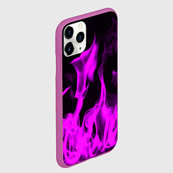 Чехол iPhone 11 Pro матовый Неоновый огонь в дыму, цвет: 3D-фиолетовый — фото 2