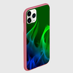 Чехол iPhone 11 Pro матовый Столкновение огней синий и зелёный, цвет: 3D-малиновый — фото 2
