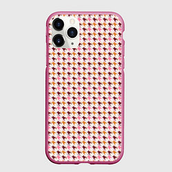 Чехол iPhone 11 Pro матовый Узор гусиная лапка, цвет: 3D-малиновый