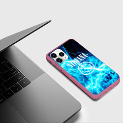 Чехол iPhone 11 Pro матовый Nirvana electro, цвет: 3D-малиновый — фото 2