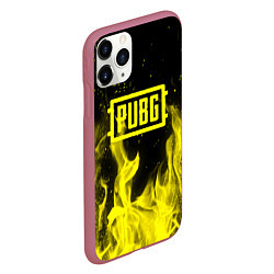 Чехол iPhone 11 Pro матовый PUBG fire yellow, цвет: 3D-малиновый — фото 2