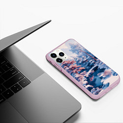 Чехол iPhone 11 Pro матовый Японская зима в сельской местности, цвет: 3D-розовый — фото 2