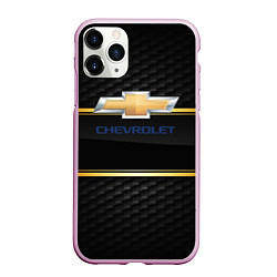 Чехол iPhone 11 Pro матовый Chevrolet auto steel, цвет: 3D-розовый