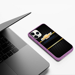 Чехол iPhone 11 Pro матовый Chevrolet auto steel, цвет: 3D-фиолетовый — фото 2