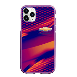 Чехол iPhone 11 Pro матовый Chevrolet текстура, цвет: 3D-фиолетовый