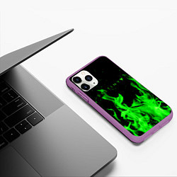 Чехол iPhone 11 Pro матовый Destiny кислотный огонь, цвет: 3D-фиолетовый — фото 2