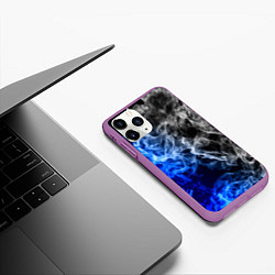 Чехол iPhone 11 Pro матовый Столкновение дыма, цвет: 3D-фиолетовый — фото 2