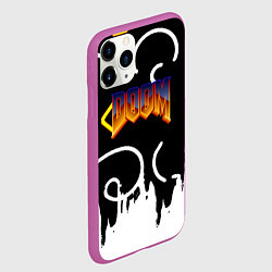 Чехол iPhone 11 Pro матовый Doom game pattern, цвет: 3D-фиолетовый — фото 2