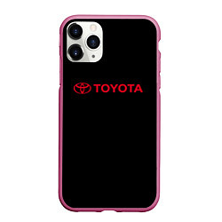 Чехол iPhone 11 Pro матовый Toyota red logo auto, цвет: 3D-малиновый