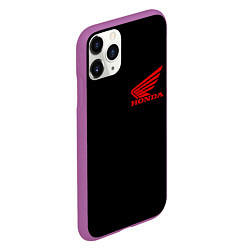 Чехол iPhone 11 Pro матовый Honda red logo auto steel, цвет: 3D-фиолетовый — фото 2