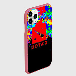Чехол iPhone 11 Pro матовый Dota абстрактные краски, цвет: 3D-малиновый — фото 2