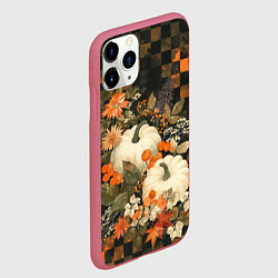 Чехол iPhone 11 Pro матовый Бледные тыквы, цвет: 3D-малиновый — фото 2