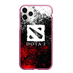 Чехол iPhone 11 Pro матовый Dota2 брызги красок, цвет: 3D-малиновый