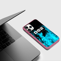 Чехол iPhone 11 Pro матовый Death stranding 2 неоновый огонь, цвет: 3D-малиновый — фото 2