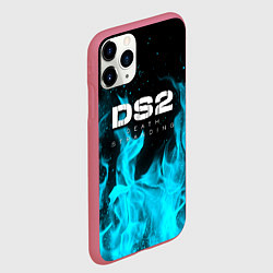 Чехол iPhone 11 Pro матовый Death stranding 2 неоновый огонь, цвет: 3D-малиновый — фото 2