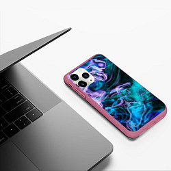 Чехол iPhone 11 Pro матовый Цветной дым текстура, цвет: 3D-малиновый — фото 2