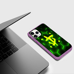 Чехол iPhone 11 Pro матовый Doom кислотная броня, цвет: 3D-фиолетовый — фото 2