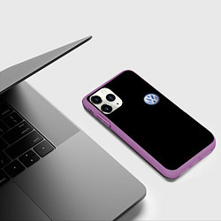 Чехол iPhone 11 Pro матовый Volkswagen logo auto, цвет: 3D-фиолетовый — фото 2
