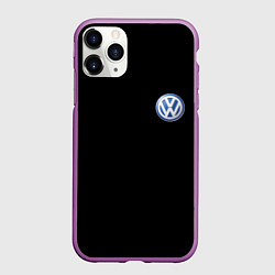 Чехол iPhone 11 Pro матовый Volkswagen logo auto, цвет: 3D-фиолетовый