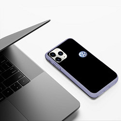 Чехол iPhone 11 Pro матовый Volkswagen logo auto, цвет: 3D-светло-сиреневый — фото 2