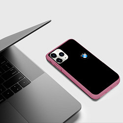 Чехол iPhone 11 Pro матовый BMW auto logo, цвет: 3D-малиновый — фото 2