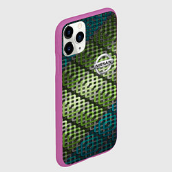 Чехол iPhone 11 Pro матовый Nissan авто текстура узор, цвет: 3D-фиолетовый — фото 2