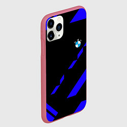 Чехол iPhone 11 Pro матовый BMW blue geometry, цвет: 3D-малиновый — фото 2