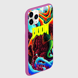 Чехол iPhone 11 Pro матовый Doom monster mars, цвет: 3D-фиолетовый — фото 2