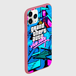 Чехол iPhone 11 Pro матовый GTA vice city steel grafity, цвет: 3D-малиновый — фото 2