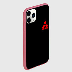 Чехол iPhone 11 Pro матовый Mitsubishi logo, цвет: 3D-малиновый — фото 2