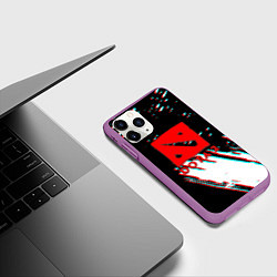 Чехол iPhone 11 Pro матовый Dota 2 glitch color, цвет: 3D-фиолетовый — фото 2