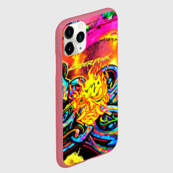 Чехол iPhone 11 Pro матовый Cyberpunk 2077 graffity game, цвет: 3D-малиновый — фото 2
