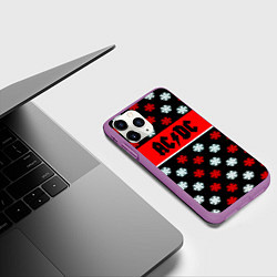 Чехол iPhone 11 Pro матовый AC DC winter steel, цвет: 3D-фиолетовый — фото 2