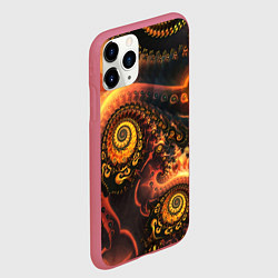 Чехол iPhone 11 Pro матовый Оптические узоры фракталы, цвет: 3D-малиновый — фото 2