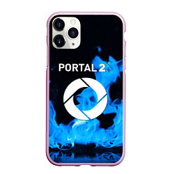 Чехол iPhone 11 Pro матовый Portal 2 blue flame, цвет: 3D-розовый