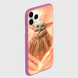 Чехол iPhone 11 Pro матовый Малыш Грогу, цвет: 3D-фиолетовый — фото 2