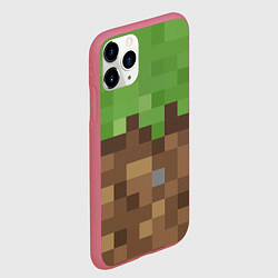 Чехол iPhone 11 Pro матовый Earth - Minecraft, цвет: 3D-малиновый — фото 2